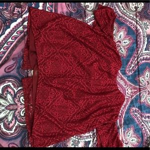 Red Shoulder-less  Blouse